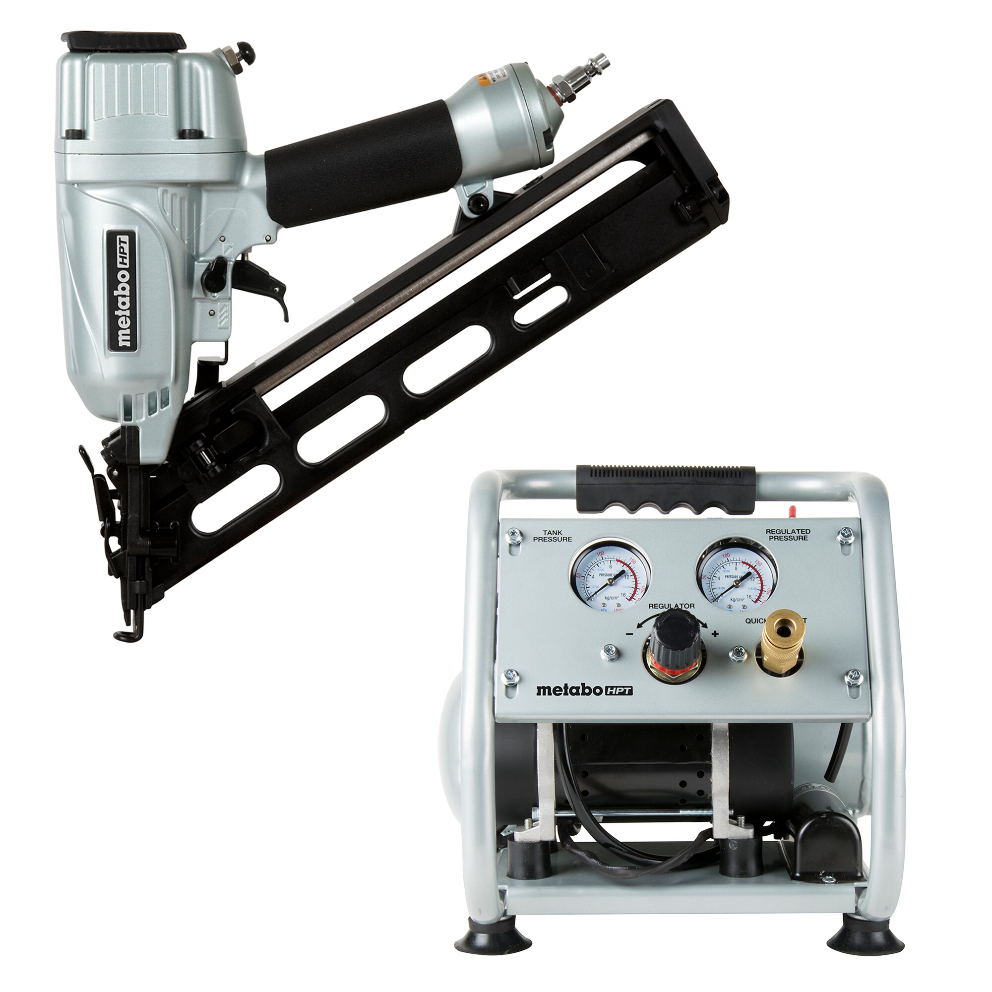 Shop Metabo HPT 15-Gauge Pneumatic Finish Nailer with 1 Gallon Quiet  Compressor at Lowes.com